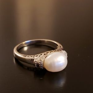 💕Sterling Oval Pearl Ring